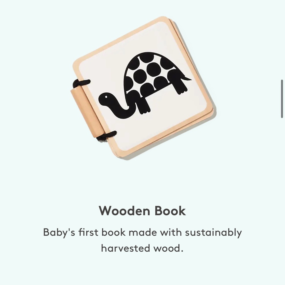 Wooden Baby Book with Turtle Design